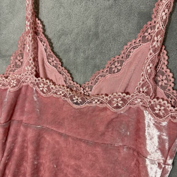 VTG Y2K Express Babydoll Tank Top Small Velvet/Lace Trim Coquette Boho Fairy 90s - Picture 3 of 10